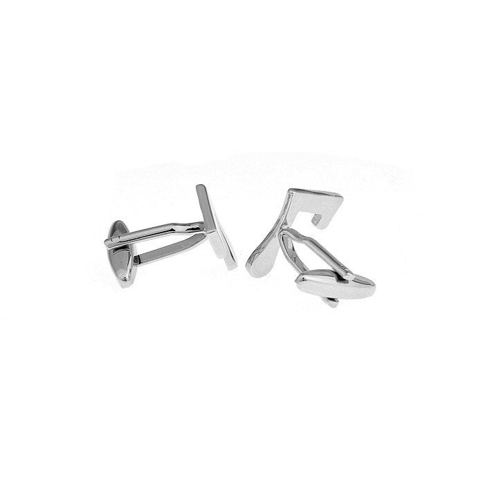 Silver Tone Number "7" Cufflinks Lucky  7 Cut Numbers Personal Cuff Links Image 2