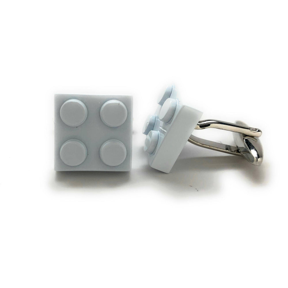 Block King Master Cufflinks Brick Game Piece White Cuff Links Nerdy Party Master Engineer Building Block Comes with Gift Image 2
