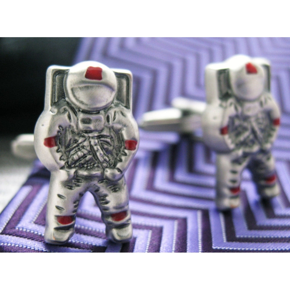 Rocket Man Cufflinks Gravity Deifying Astronaut Cosmonaut Space Man Cuff Links Image 2