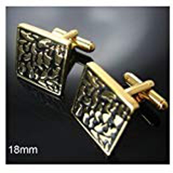 Gold and Black Nuggets Classic Cufflinks Cuff Links Wedding Valentines Day Gift Image 1