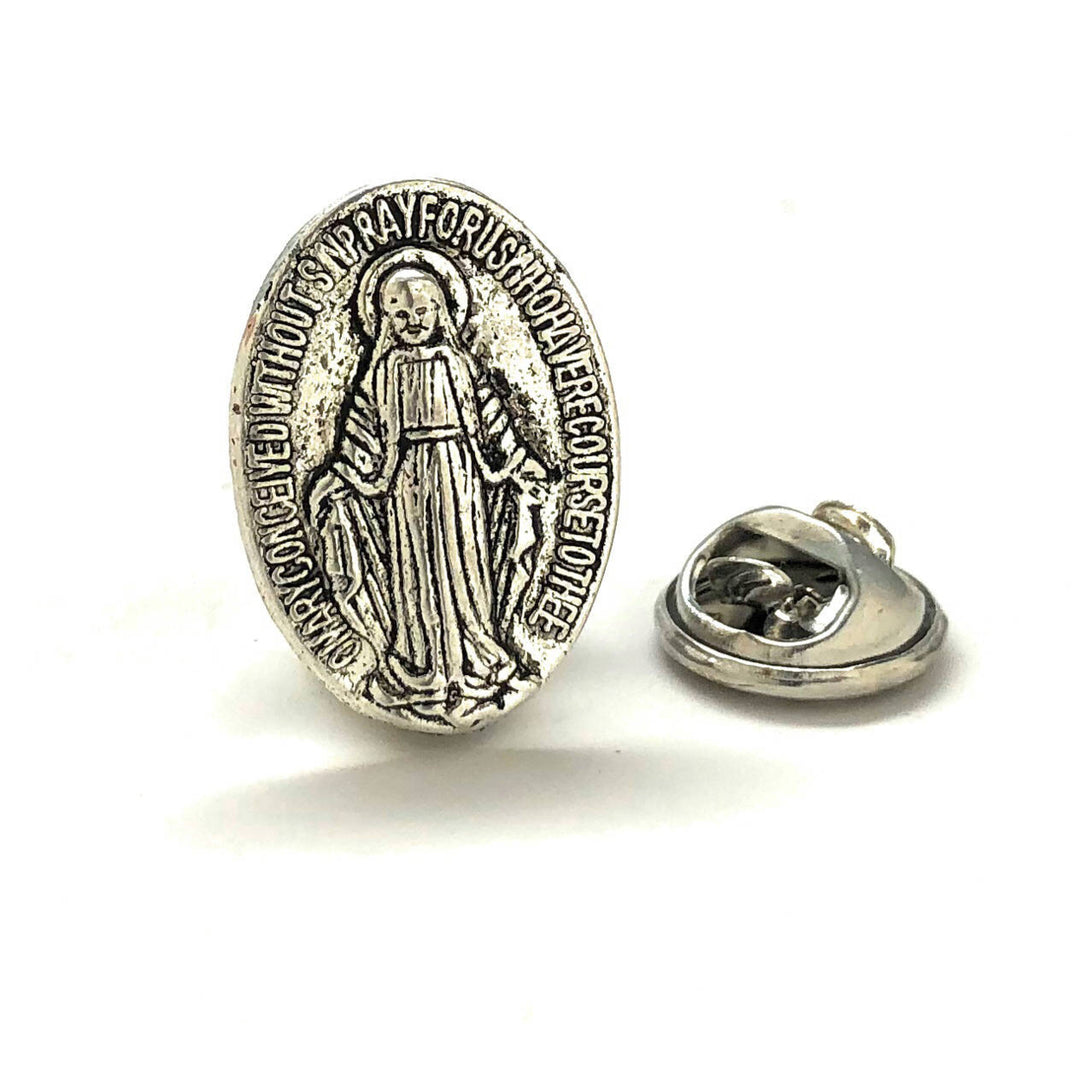 Enamel Pin Holy Mother Mary Lapel Pin Faith Guadalupe Jesus God Virgin Tie Tac Sagrado Corazn Gemelos Mancuernas Santa Image 1