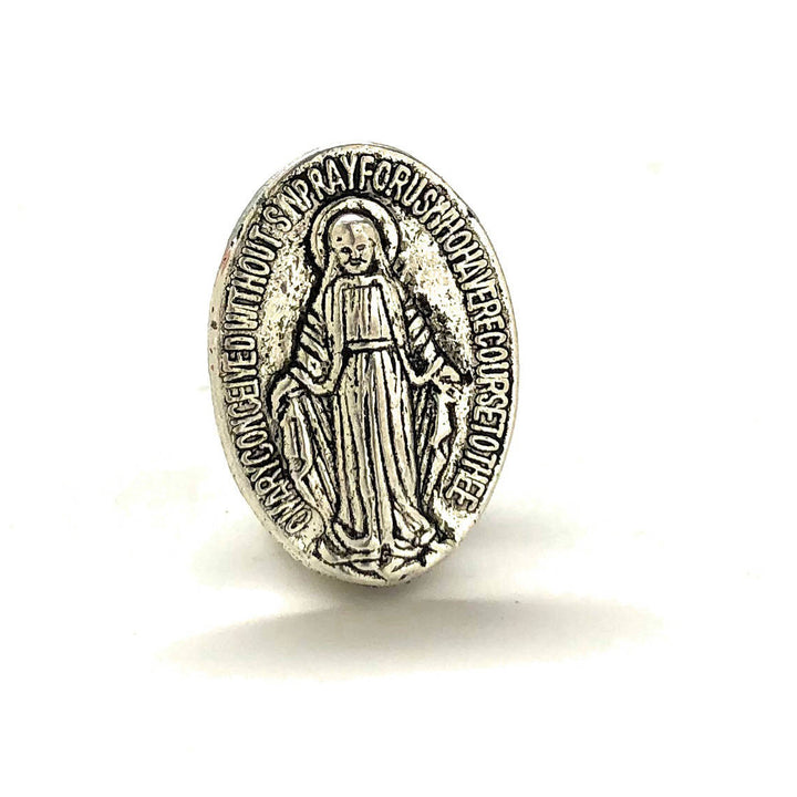 Enamel Pin Holy Mother Mary Lapel Pin Faith Guadalupe Jesus God Virgin Tie Tac Sagrado Corazn Gemelos Mancuernas Santa Image 2