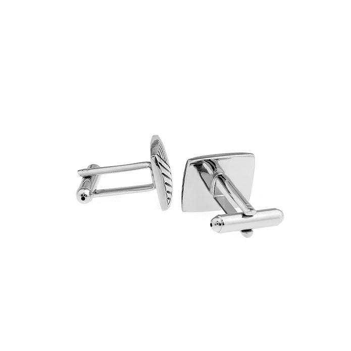 SIlver Tone Cufflinks Mind Bender All in SIlver Black Accented Catch the Wave Cuff Links Comes with Gift Box Image 3