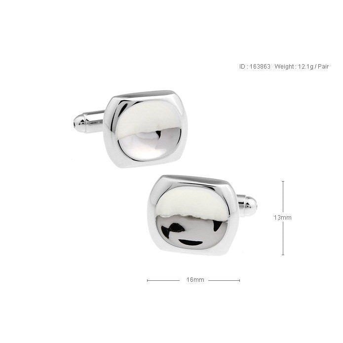 Shiny SIlver Great Basin Cufflinks Curved Bullet Post Highly Detailed 3D Design Unique Cool Cuff Links Comes with Gift Image 2