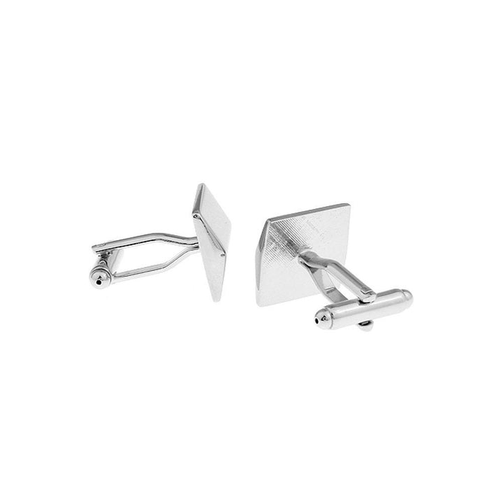 Mens Cufflinks Shiny Silver Falling Slopes and Eaves Block Edged Classic Cufflinks The Big Day with Gift Box Image 3