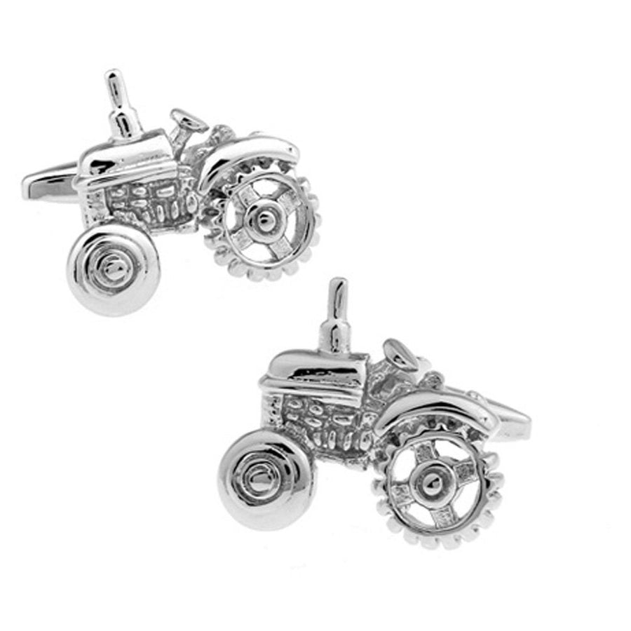 Silver Tractor Cufflinks  Gifts for Dad  Cuff Links  Farmer Farm  Agriculture  Personalized Gifts Americas Heartland Image 1