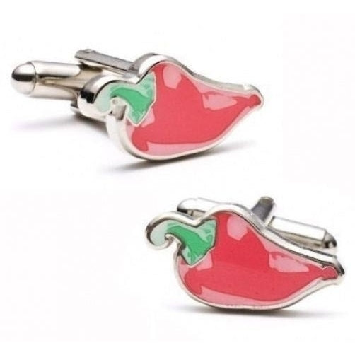 Red Chili Pepper Cufflinks Cuff Links Formal Wear White Elephant Gifts Image 1