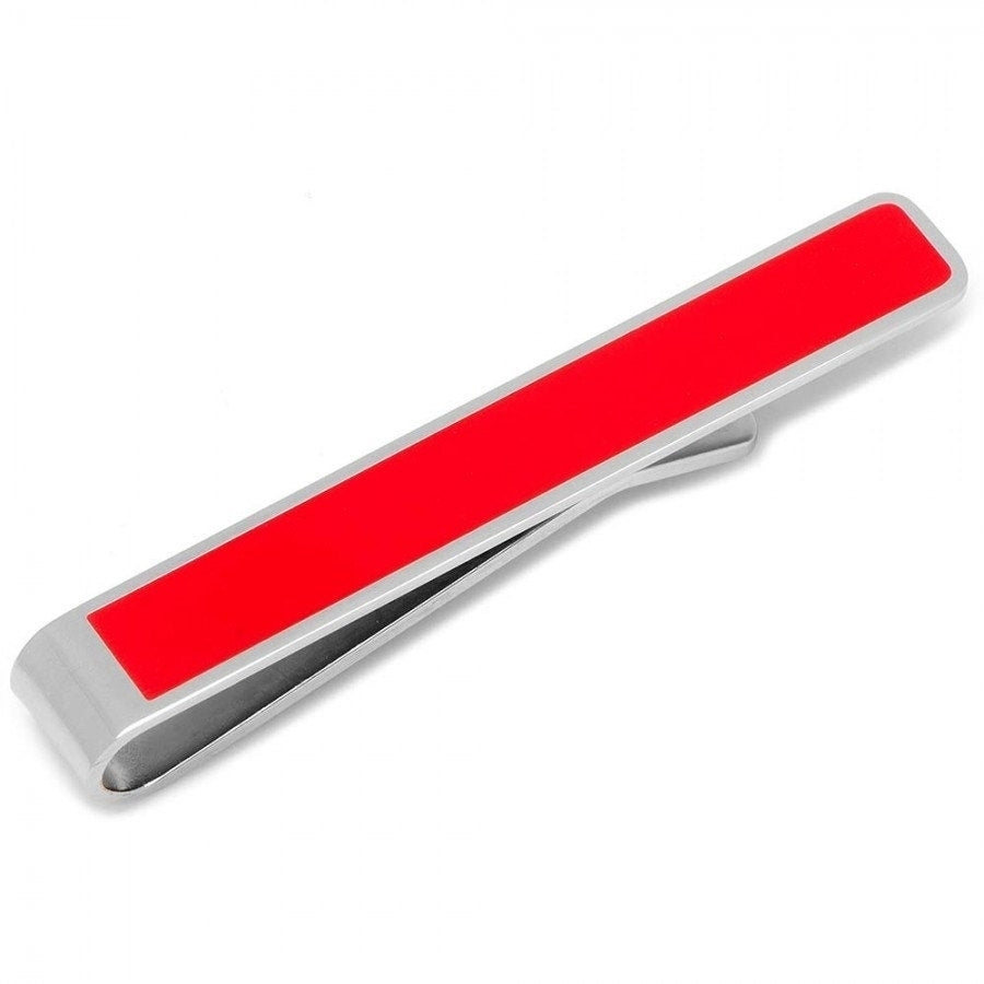 Tie Bar Be Merry Hidden Message Holiday Red Tie Bar Engraved on the back of the Tie Bar Image 1