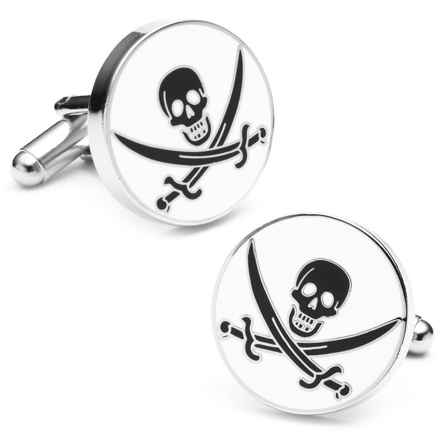 White Pirate Skull and Cross Bones Cufflinks Calico Jack Sea Sailor Navy Cufflinks Cuff Links Image 1