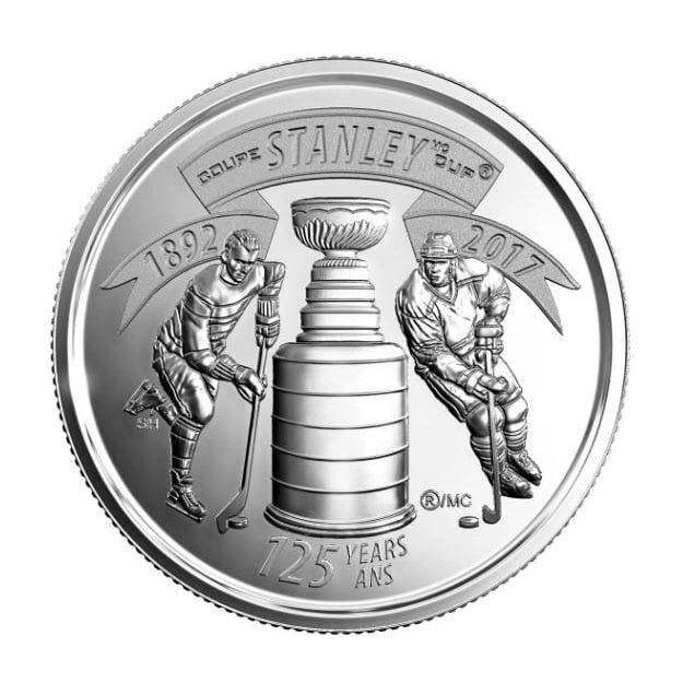 Hand Painted Key Chain NHL Ice Hockey Stanley Cup Trophy Winner 2017 Canadian Mint Quarter Commemorative 125 Yr Image 3