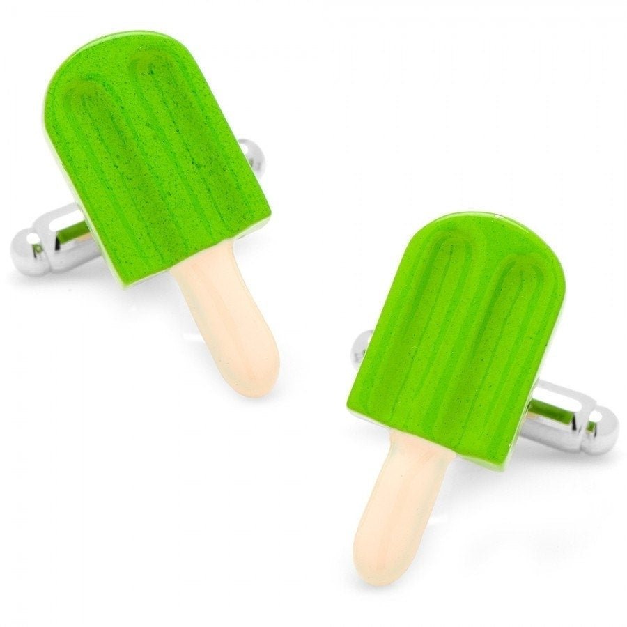 Hot Summer Green Lime Popsicle Cufflinks Cuff Links White Elephant Gifts Image 1