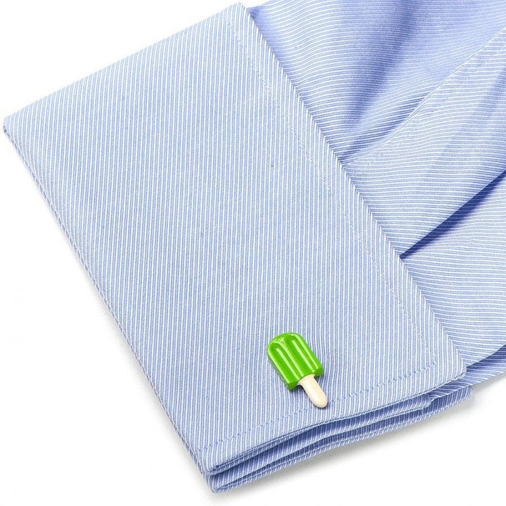 Hot Summer Green Lime Popsicle Cufflinks Cuff Links White Elephant Gifts Image 3