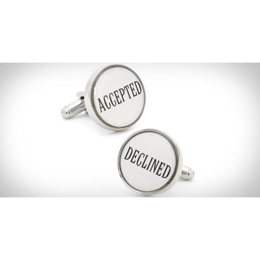 Accepted Declined Critical Decision Make a Decision Cufflinks Cuff Links Image 1