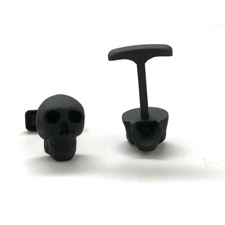 Iron Black Skull Cufflinks Head 3D Design Heavy Cuff Links Comes with gift Box Image 3