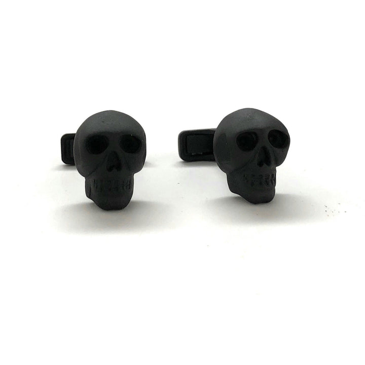 Iron Black Skull Cufflinks Head 3D Design Heavy Cuff Links Comes with gift Box Image 4