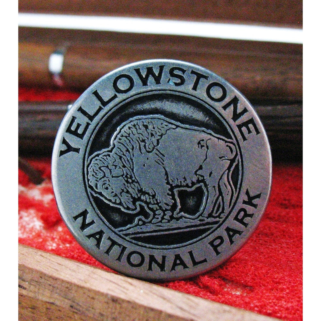 Yellowstone Buffalo Token Cufflinks Old Transit Tokens Silver Toned Classic Yellow Stone National Park Cuff Links Comes Image 4