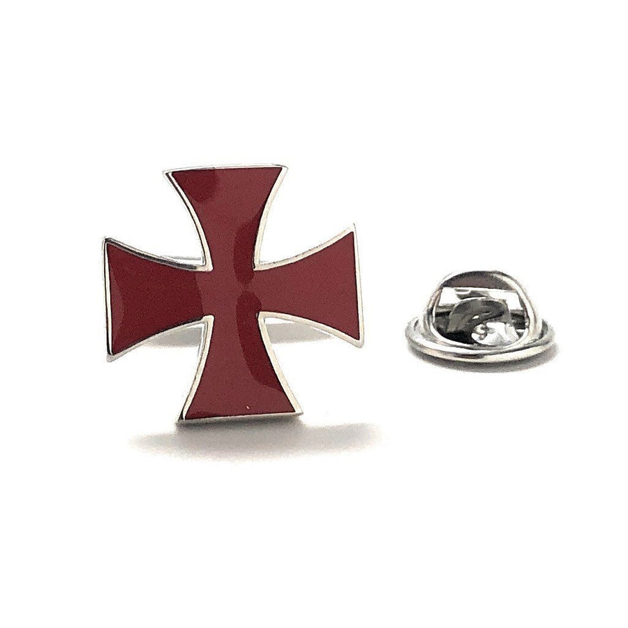 Knights Cross Enamel Pin Gothic Cross Lapel Pin Religious Faith Pewter Black Crystal Blue Viking Cross Tie Tack Image 1