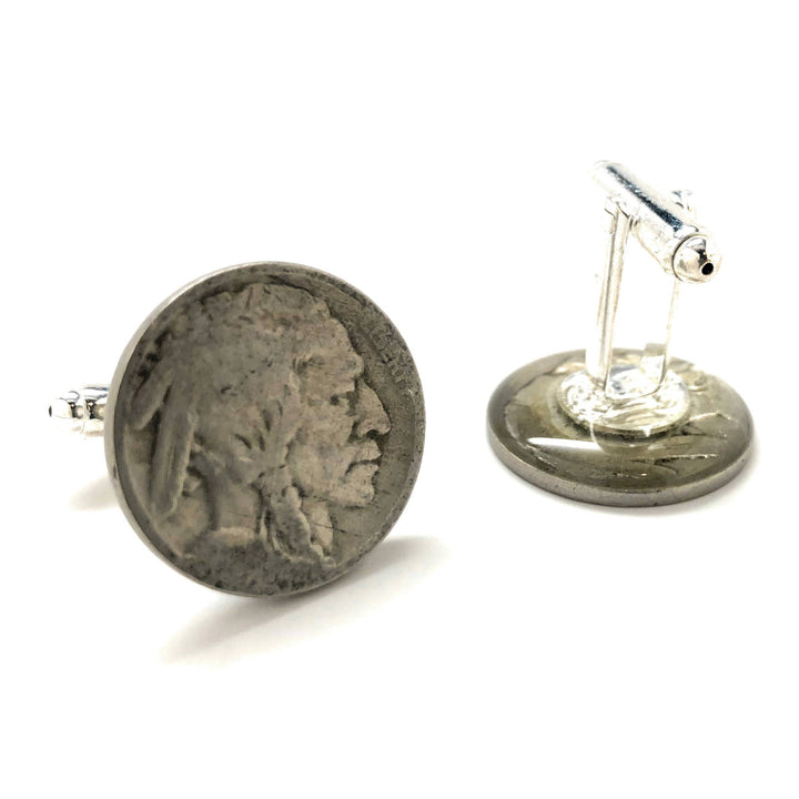Birth Year Unites States Old West Buffalo Indian Head Nickel Cufflinks Old Coin Jewelry Money Image 3
