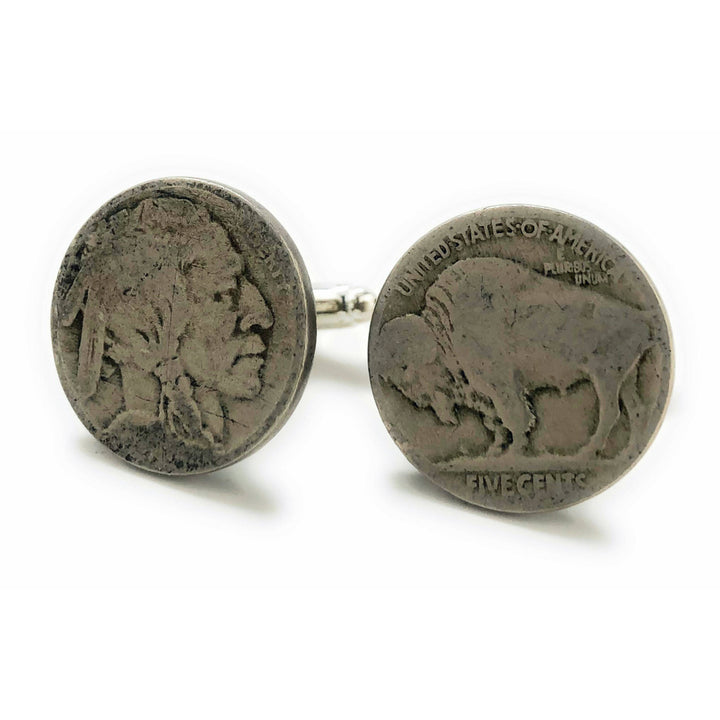Birth Year Unites States Old West Buffalo Indian Head Nickel Cufflinks Old Coin Jewelry Money Image 4