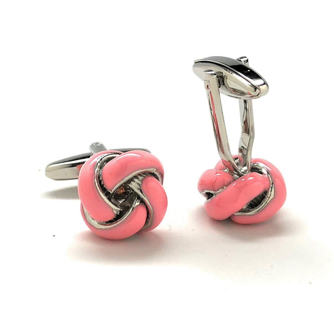 Pink Enamel Knots Cufflinks Cuff Links Fun Cuff Links Image 3