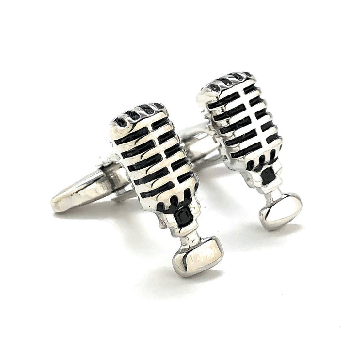 Retro Radio Announcer Cufflinks Old School Vintage Microphone Broadcasting Music Show DJ Cuff Links Comes with Gift Box Image 1