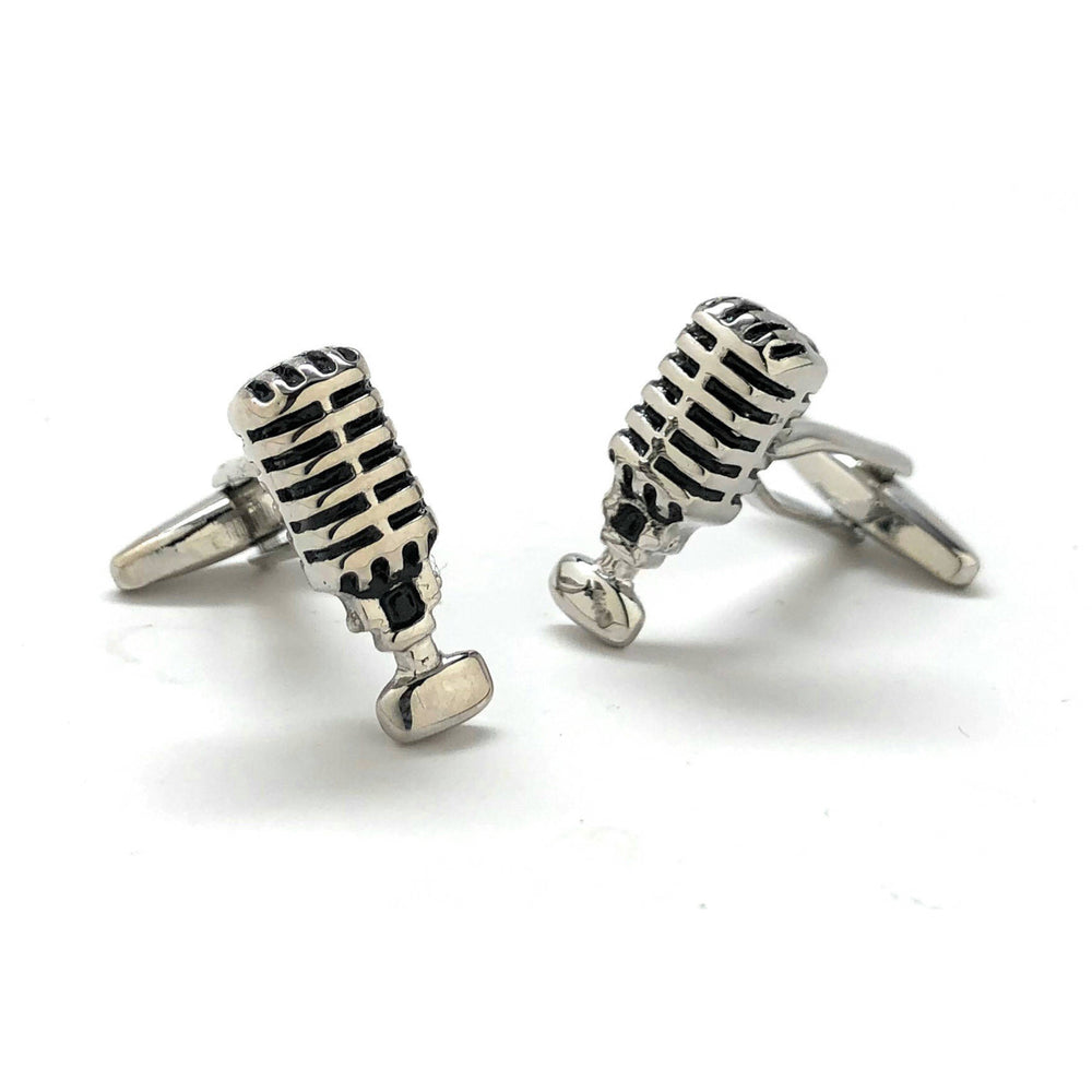 Retro Radio Announcer Cufflinks Old School Vintage Microphone Broadcasting Music Show DJ Cuff Links Comes with Gift Box Image 2