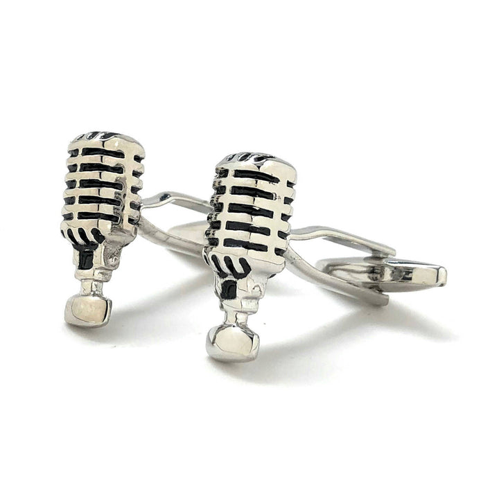 Retro Radio Announcer Cufflinks Old School Vintage Microphone Broadcasting Music Show DJ Cuff Links Comes with Gift Box Image 4