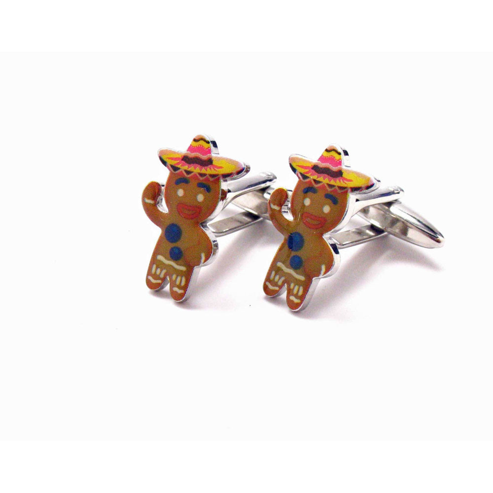 Gingerbread Man Cufflinks Not the buttons Cuff Links  Christmas Halloween Movies white elephant gifts Image 2
