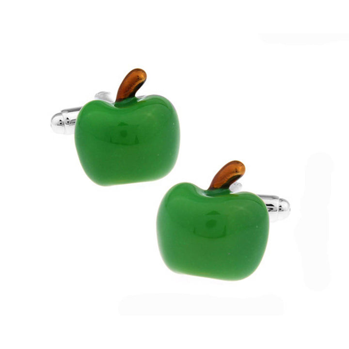 Green Granny Smith Apple Cufflinks Technology School Education Computers Cuff Links Comes with Gift Box teacher gifts Image 1