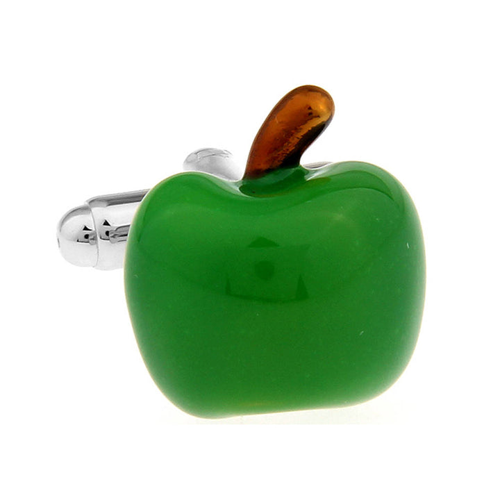 Green Granny Smith Apple Cufflinks Technology School Education Computers Cuff Links Comes with Gift Box teacher gifts Image 2