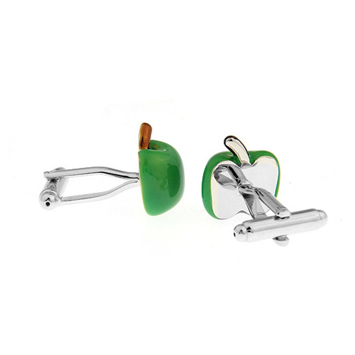 Green Granny Smith Apple Cufflinks Technology School Education Computers Cuff Links Comes with Gift Box teacher gifts Image 3