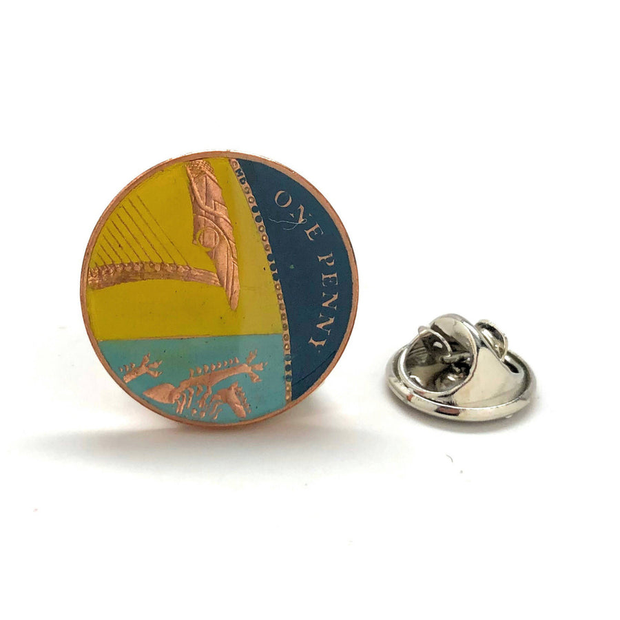 Enamel Pin Lapel Pin Authentic British UK Penny Enamel Coin Hand Painted Pins Tie Tack Travel Missionary Coins Collector Image 1