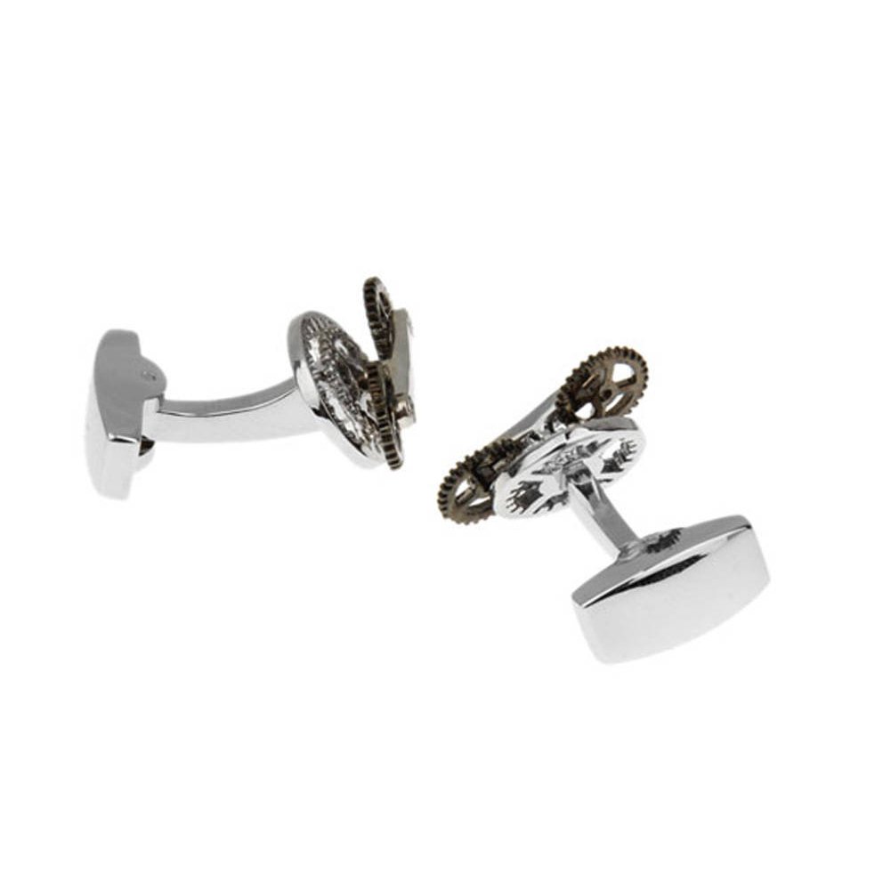Working Gears Cufflinks Vintage Steampunk Circular Gears Movement Functional Cuff Links Comes with Gift Box Image 2