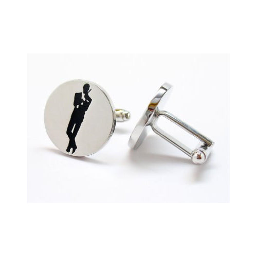 Super Spy Cufflinks Mens Cuff Links Original Poster Logo Silver Tone Custom Very Fun Rare Novelty Cool Dad Comes with Image 4