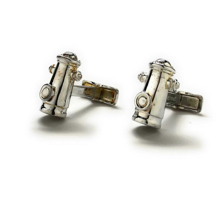 Sterling Silver Cufflinks Fire Hydrant Cufflinks Fire Fighters Hero Fireman Cuff Links Image 4