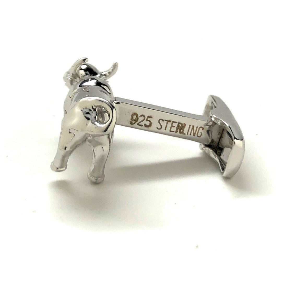 Sterling Silver Raging Bull Rider Matador Animal One of a Kind Animal Cufflinks Cuff Links Image 3