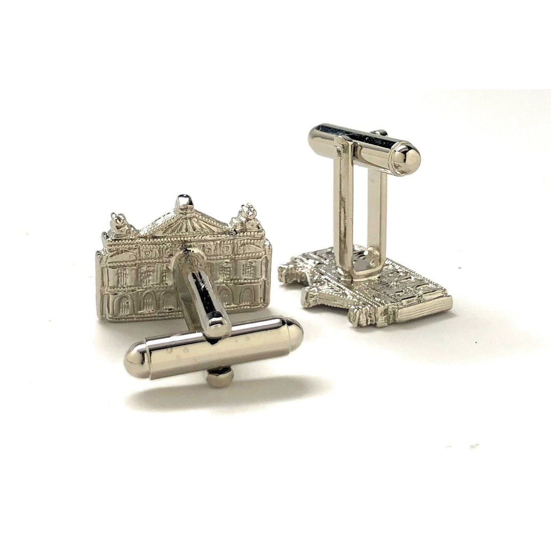 Whimsical Castle Cufflinks Silver Tone Palace Mansion Detailed Design Cuff Links Gifts for Dad Husband Gifts for Him Image 4