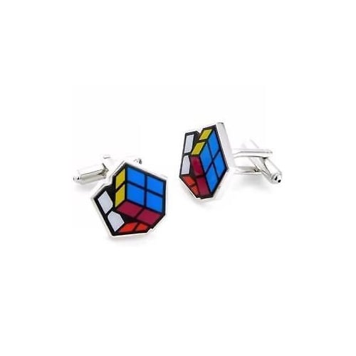 The Cube Retro 80s Game Cufflinks Colorful Cuff Links Comes with Gift Box Image 1