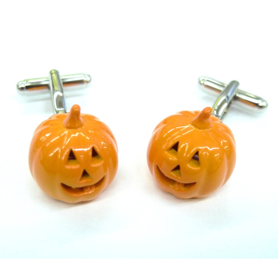 Halloween Cufflinks Pumpkin King Party Orange Enamel Cuff Links Comes with Gift Box Halloween Party Image 1