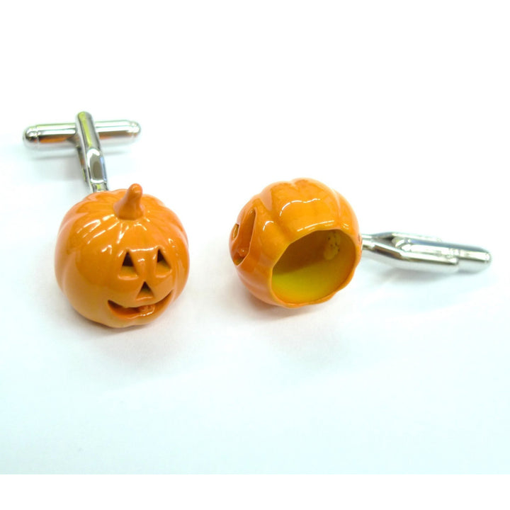 Halloween Cufflinks Pumpkin King Party Orange Enamel Cuff Links Comes with Gift Box Halloween Party Image 3