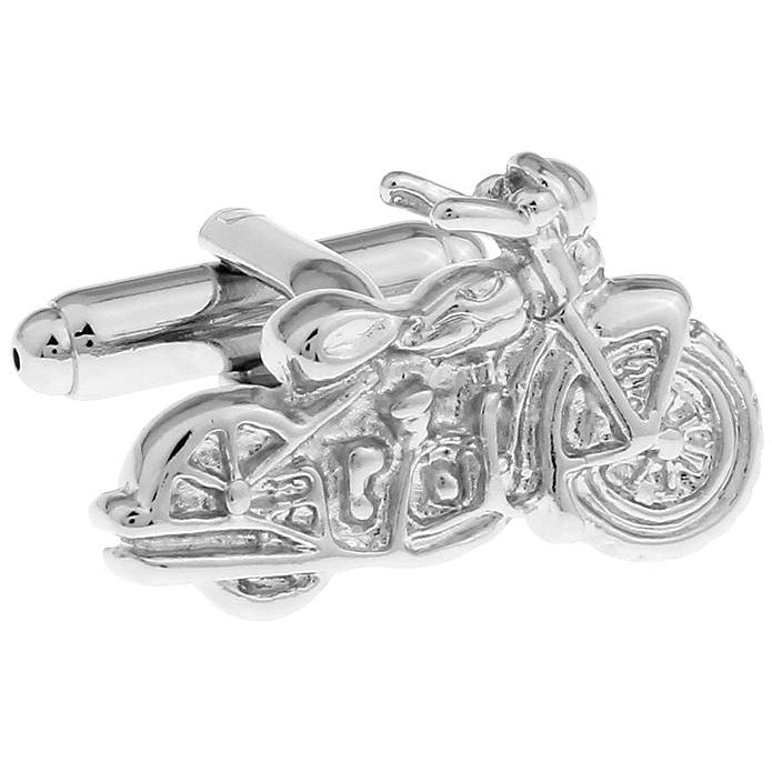 Silver Vintage Motorcycle Biker Mechanic Cufflinks Cuff Links Image 1