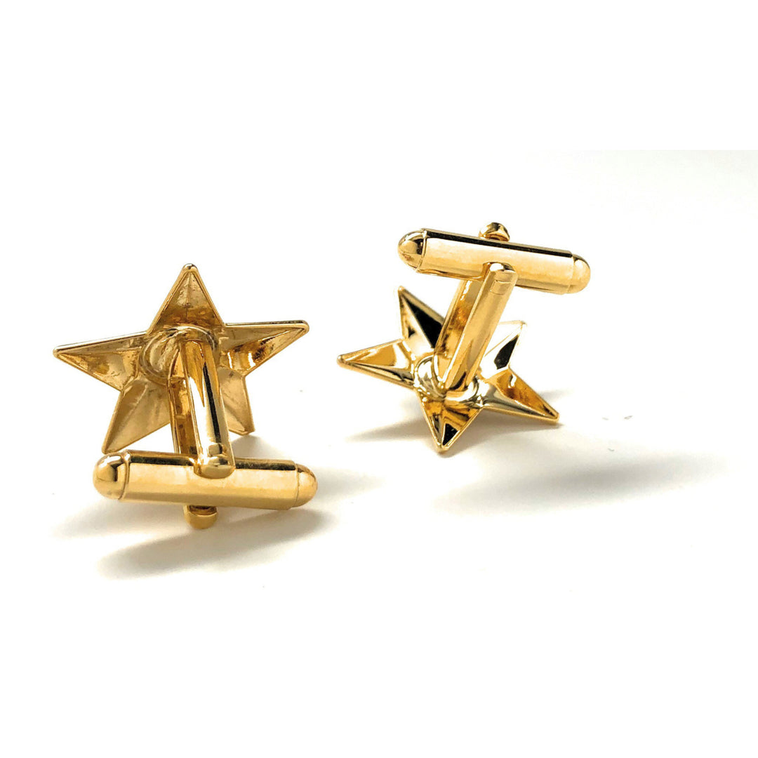 Sodalite Star Cufflinks Gold Tone Blue Lapis Cuff Links Image 4