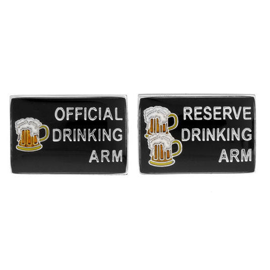 Reserve and Official Drinking Beer Arm Bar Cuff Links Cool Fun Unique Drink Alcohol Cool Fun Gifts for Him Husband Gifts Image 1