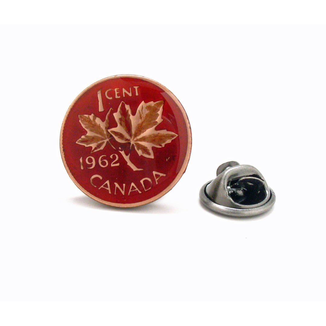 Enamel Pin Canada Penny Lapel Pin Hand Painted Canadian Enamel Coin Pride Lucky Penney Tie Tack Currency Red Enamel Image 2