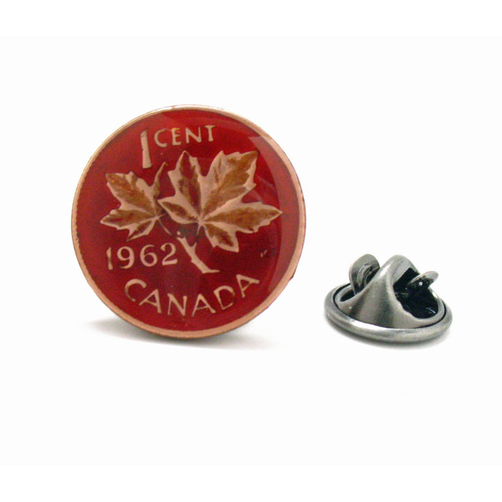 Enamel Pin Canada Penny Lapel Pin Hand Painted Canadian Enamel Coin Pride Lucky Penney Tie Tack Currency Red Enamel Image 3