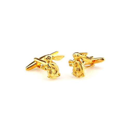 Gold Palace Rabbit Cufflinks Cute Bunny Easter Hopping Cuff Links Lucky Charms Animal Jewelry Spring Jewelry Custom Image 3