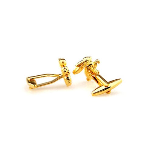 Gold Palace Rabbit Cufflinks Cute Bunny Easter Hopping Cuff Links Lucky Charms Animal Jewelry Spring Jewelry Custom Image 4