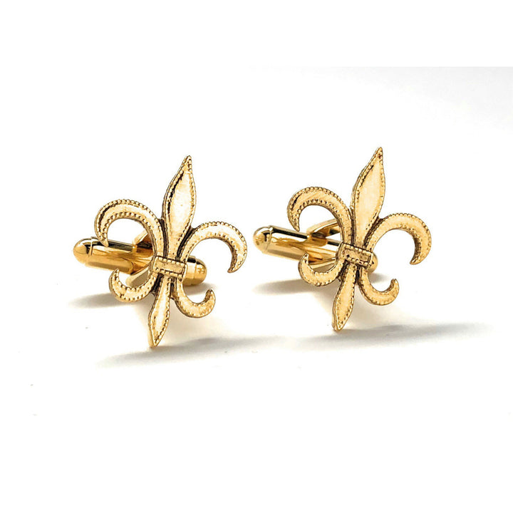 Fleur De Lis Cufflinks Jewelry Bright Brass Cuffs Links Image 1
