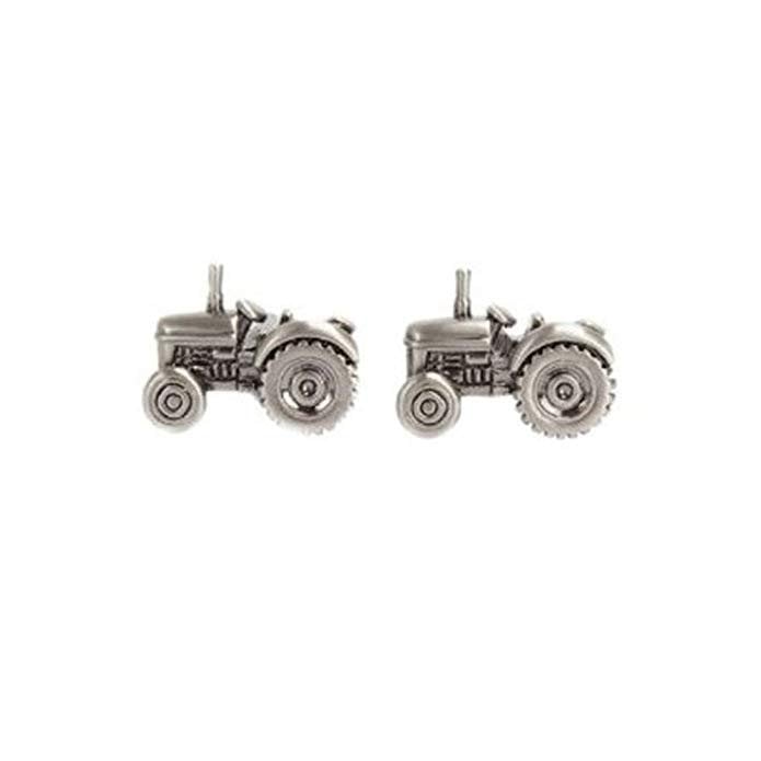 Mens Executive Cufflinks Transportation Collection Matte Silver Tone Farmer Tractor Cuff Links Gifts Americas Heartland Image 1