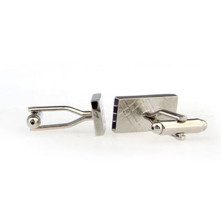 Variegated Purple Horizontal Repp Stripes Cufflinks Lavender Stripes Rectangle Cuff Links Mens Executive Cufflinks Image 3